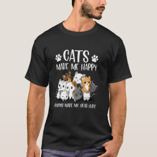Funny Cute Cats Humans Make My Head Hurt Cat Lover T-Shirt