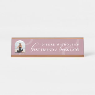 Funny Cute Chic Best Friend & Boss Lady Galentines Desk Name Plate