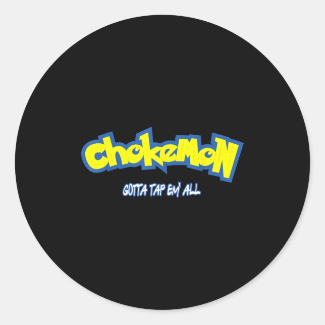 Funny Cute Chokemon Jiu Jitsu  Classic Round Sticker (Front)