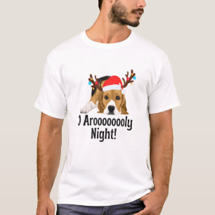 Funny Cute Christmas Beagle Holiday Puppy Arooooly T-Shirt