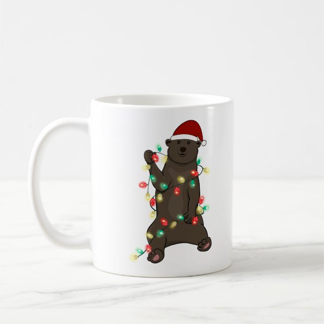 Funny Cute Christmas Bear Coffee Mug (Left)
