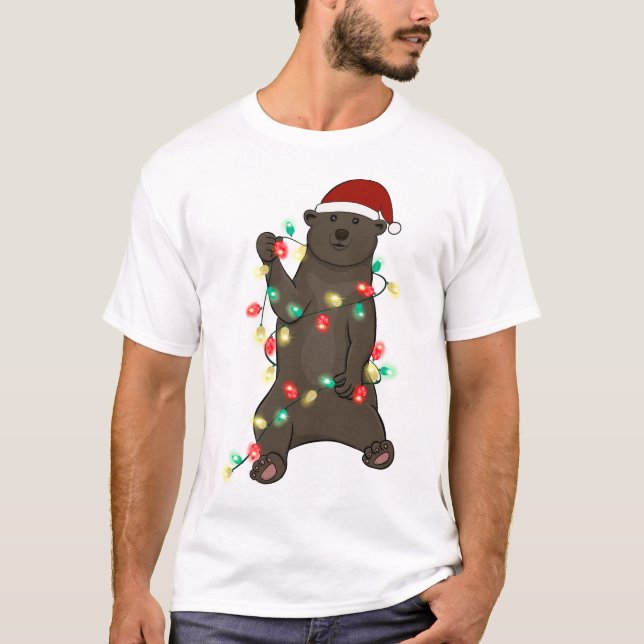 Funny Cute Christmas Bear T-Shirt (Front)