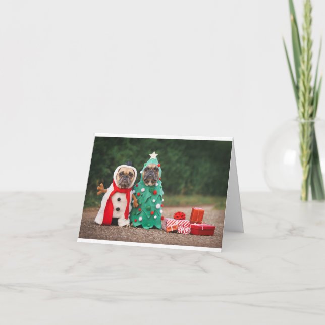 funny cute Christmas dog greetings card   (Front)