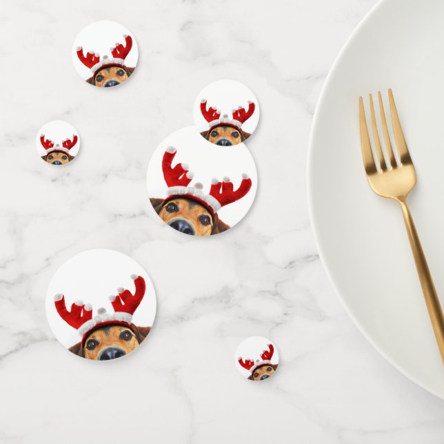 Funny Cute Christmas Dog Reindeer Antler Headband Confetti (Group)