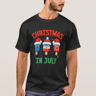 Funny cute christmas in july popsicle ice cream su T-Shirt