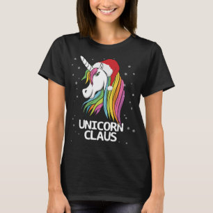 Funny Cute Christmas Unicorn Claus Santa T-Shirt