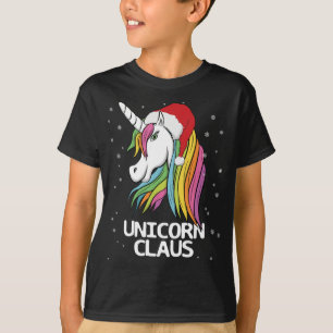 Funny Cute Christmas Unicorn Claus Santa T-Shirt