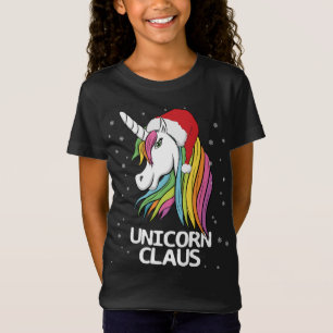 Funny Cute Christmas Unicorn Claus Santa T-Shirt