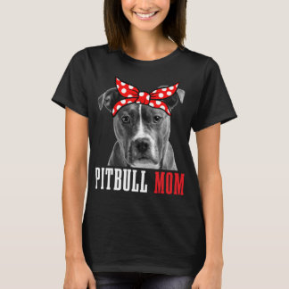 Funny Cute Classic Pitbull Dog Mum T-Shirt