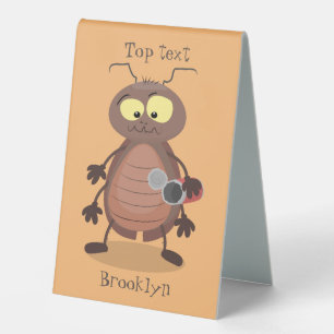 Funny cute cockroach cartoon character