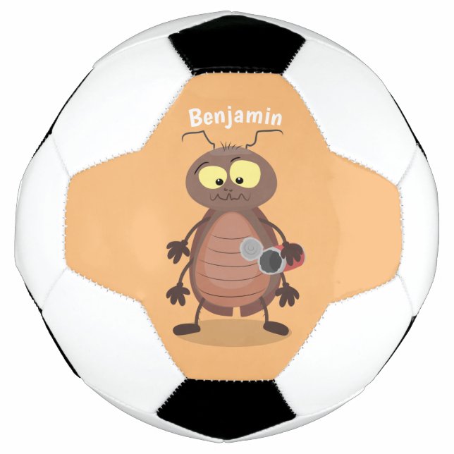 Funny cute cockroach cartoon character football (Front)
