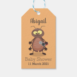 Funny cute cockroach cartoon character gift tags