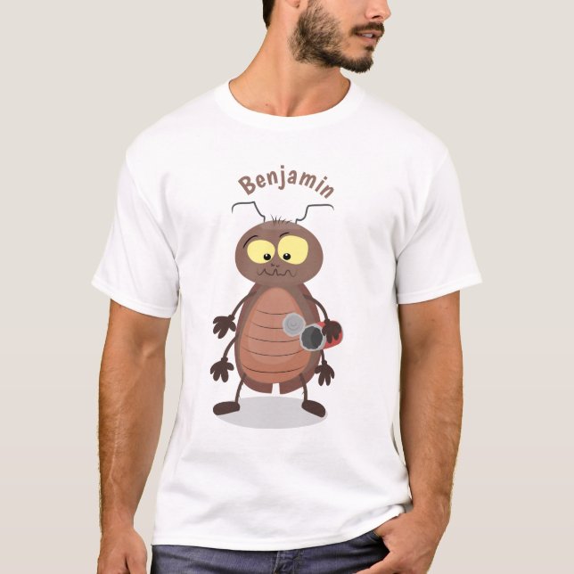 Funny cute cockroach cartoon character T-Shirt (Front)