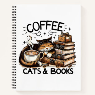 Funny Cute Coffee Cats Books Lover Gift Idea Women