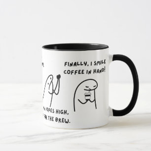 Funny Cute Coffee Lover Cartoon Morning Mug