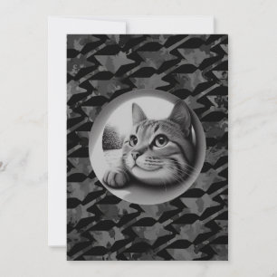 Funny Cute Cool Cat Kitty Feline Animal Hello Meow Holiday Card