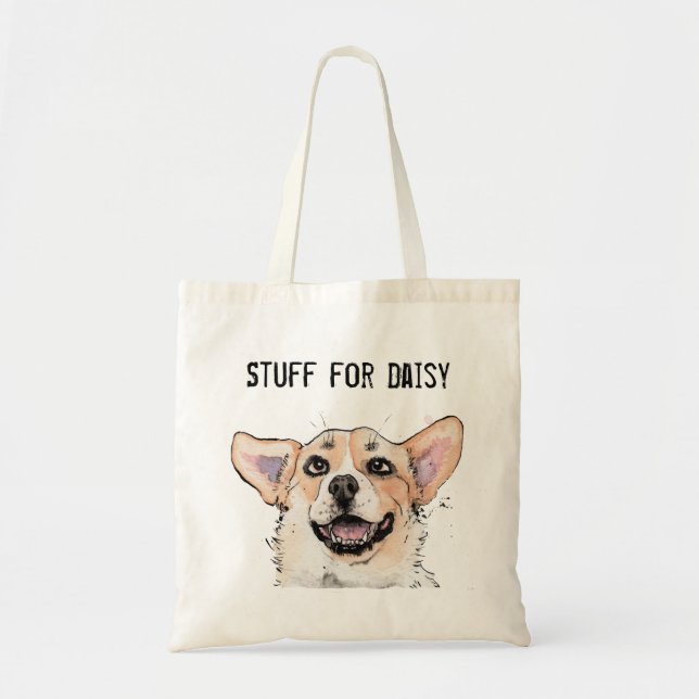 Funny & cute Corgi bag shopper (Front)