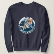 Funny cute corgi Dog outer space adventure