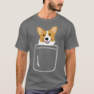Funny Cute Corgi In Pocket For Dog Lover T-Shirt