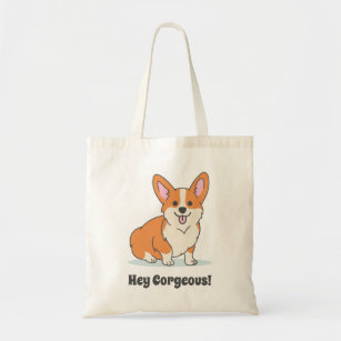 Funny Cute Corgi Puppy - Hey Corgeous Tote Bag