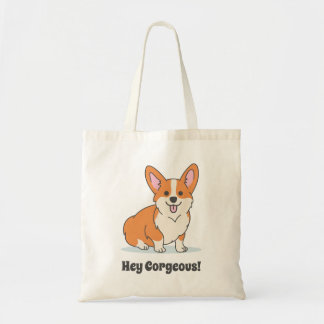 Funny Cute Corgi Puppy - Hey Corgeous Tote Bag