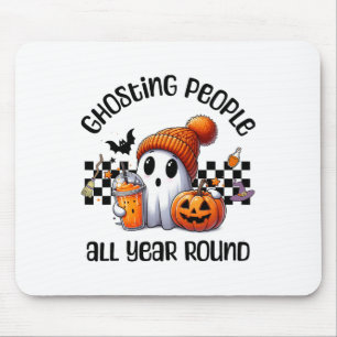 Funny Cute Creepy Ghost Halloween Graphic Kids Adu Mouse Mat
