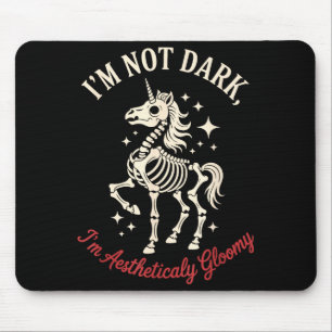 Funny Cute Creepy Unicorn Skeleton Dark Humor Goth Mouse Mat