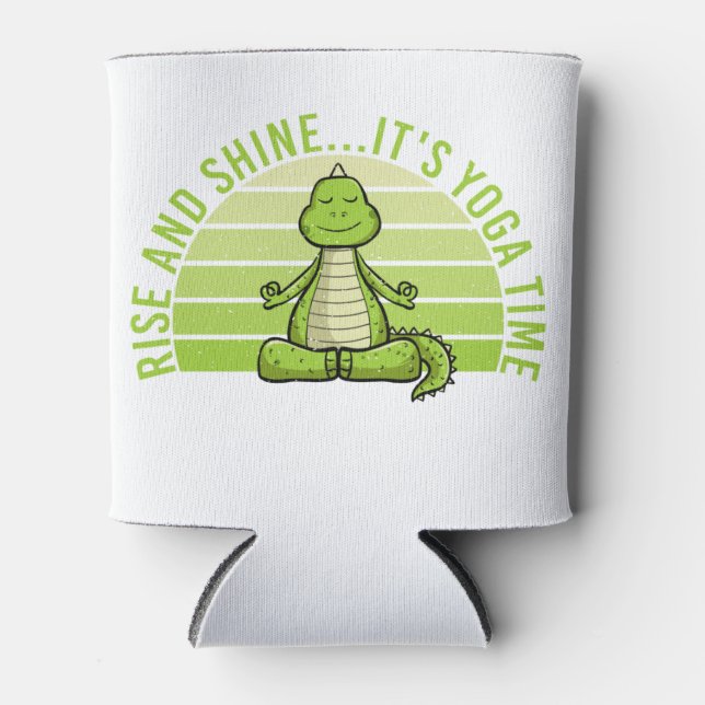 Funny cute crocodile doing yoga. funny yoga quotes can cooler (Front)