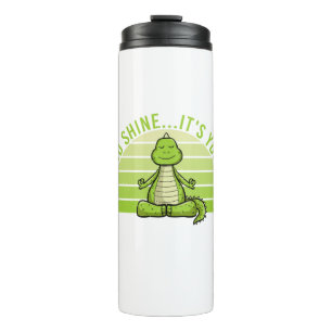 Funny cute crocodile doing yoga. funny yoga quotes thermal tumbler