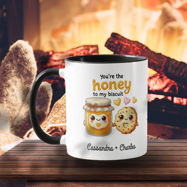 Funny & Cute Customised "Honey to My Biscuit" Mug (Funny & Cute Customized "Honey to My Biscuit" Mug)