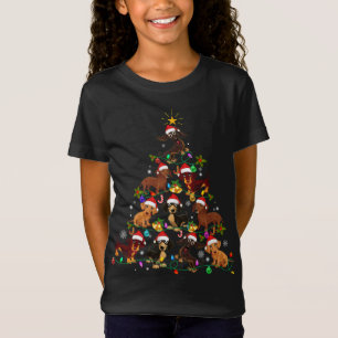 Funny Cute Dachshund Christmas Tree Pet Dog Lover T-Shirt