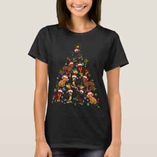Funny Cute Dachshund Christmas Tree Pet Dog Lover T-Shirt