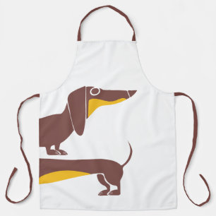 Funny cute dachshund for long dog parent apron