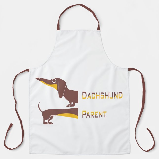 Funny cute dachshund for long dog parent apron (Front)