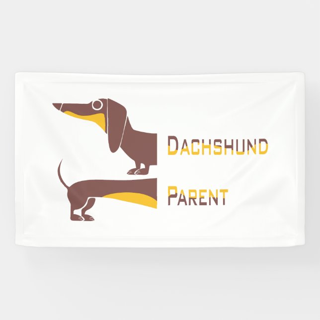 Funny cute dachshund for long dog parent banner (Horizontal)