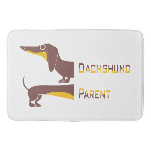 Funny cute dachshund for long dog parent bath mat