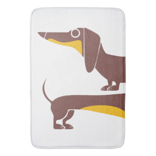 Funny cute dachshund for long dog parent bath mat