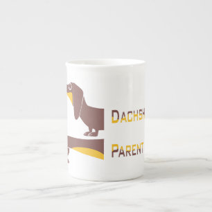 Funny cute dachshund for long dog parent bone china mug