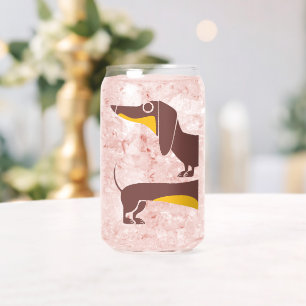 Funny cute dachshund for long dog parent can glass