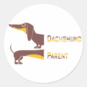 Funny cute dachshund for long dog parent classic round sticker