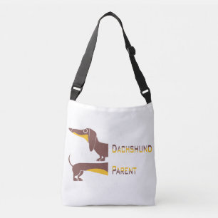 Funny cute dachshund for long dog parent crossbody bag