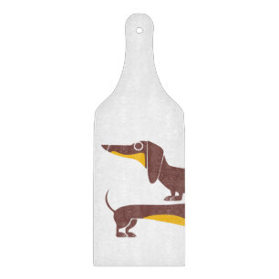 Funny cute dachshund for long dog parent cutting board