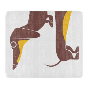 Funny cute dachshund for long dog parent cutting board