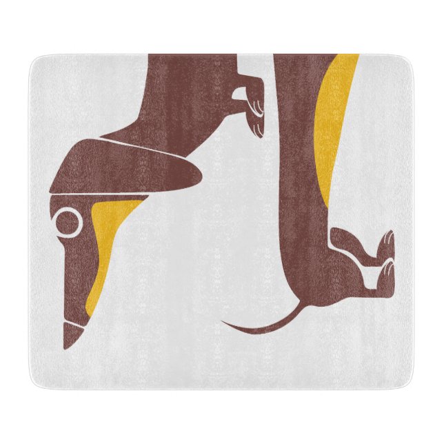 Funny cute dachshund for long dog parent cutting board (Front)