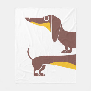 Funny cute dachshund for long dog parent fleece blanket