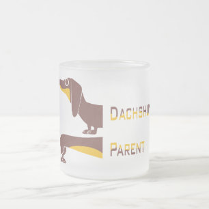 Funny cute dachshund for long dog parent frosted glass coffee mug