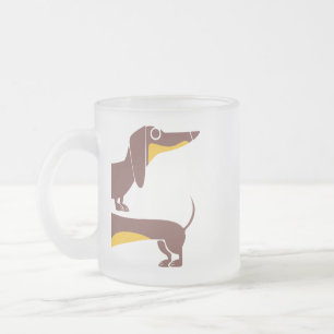 Funny cute dachshund for long dog parent frosted glass coffee mug
