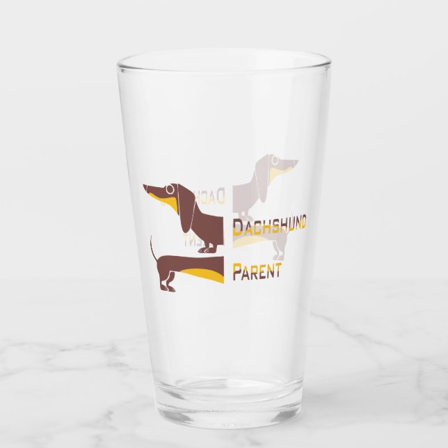 Funny cute dachshund for long dog parent glass (Front)