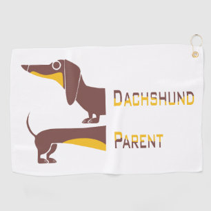 Funny cute dachshund for long dog parent golf towel