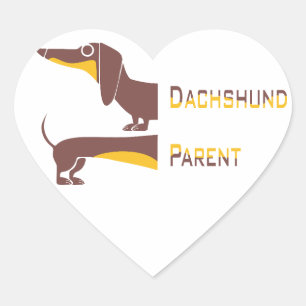 Funny cute dachshund for long dog parent heart sticker